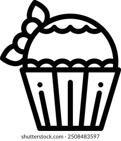 cupcake icon. Thin Linear Style Design Isolated On White Background