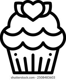 cupcake icon. Thin Linear Style Design Isolated On White Background