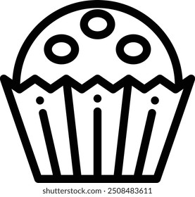 cupcake icon. Thin Linear Style Design Isolated On White Background