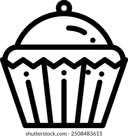 ícone do cupcake. Design De Estilo Linear Fino Isolado Em Plano De Fundo Branco