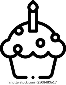 cupcake icon. Thin Linear Style Design Isolated On White Background