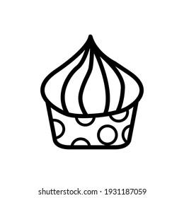 Cupcake icon in trendy flat design