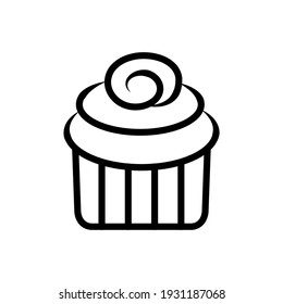 Cupcake icon in trendy flat design