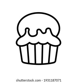 Icono de pastel en diseño plano de moda