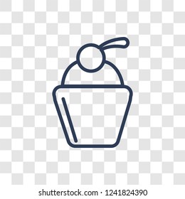 Cupcake icon. Trendy linear Cupcake logo concept on transparent background from Birthday party and wedding collection