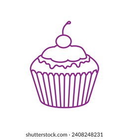 CUpcake icon vector. Cake illustration sign. Sweet symbol or logo.