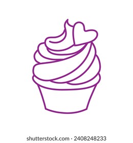 CUpcake icon vector. Cake illustration sign. Sweet symbol or logo.