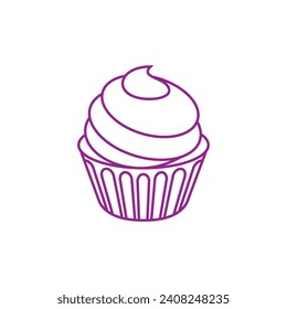 CUpcake icon vector. Cake illustration sign. Sweet symbol or logo.