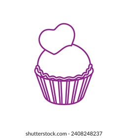 CUpcake icon vector. Cake illustration sign. Sweet symbol or logo.