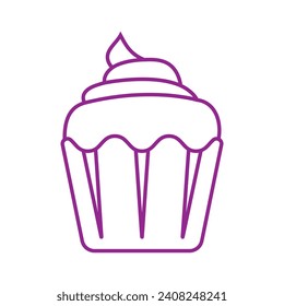 CUpcake icon vector. Cake illustration sign. Sweet symbol or logo.