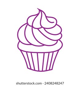 CUpcake icon vector. Cake illustration sign. Sweet symbol or logo.