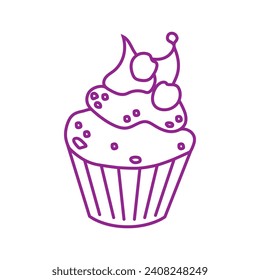CUpcake icon vector. Cake illustration sign. Sweet symbol or logo.