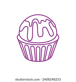 CUpcake icon vector. Cake illustration sign. Sweet symbol or logo.