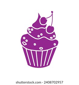 Cupcake icon vector. Cake illustration sign. Sweet symbol or logo.