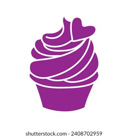 Cupcake icon vector. Cake illustration sign. Sweet symbol or logo.