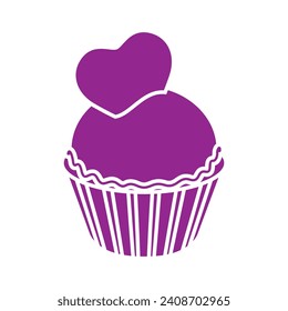 Cupcake icon vector. Cake illustration sign. Sweet symbol or logo.