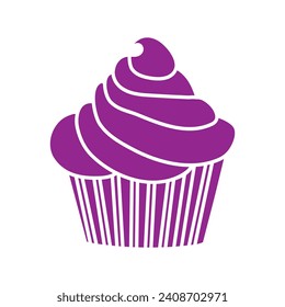 Cupcake icon vector. Cake illustration sign. Sweet symbol or logo.