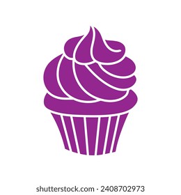 Cupcake icon vector. Cake illustration sign. Sweet symbol or logo.