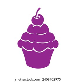 Cupcake icon vector. Cake illustration sign. Sweet symbol or logo.