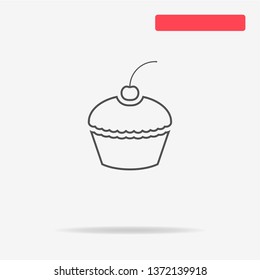 Cupcake icon. Vector concept illustration for design.