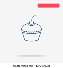 Cupcake icon. Vector concept illustration for design.