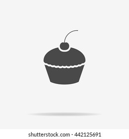Cupcake icon. Vector concept illustration for design.