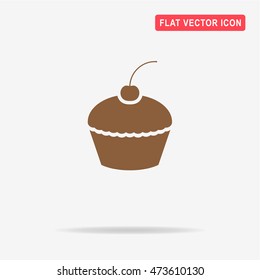 Cupcake icon. Vector concept illustration for design.