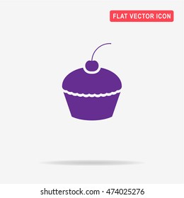 Cupcake icon. Vector concept illustration for design.