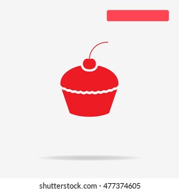 Cupcake icon. Vector concept illustration for design.