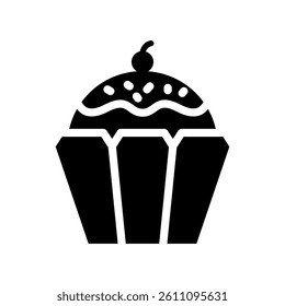 cupcake icon vector design - high quality glyph style