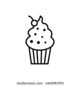 Cupcake Vector Illustration Black White Color Stock Vector (Royalty ...