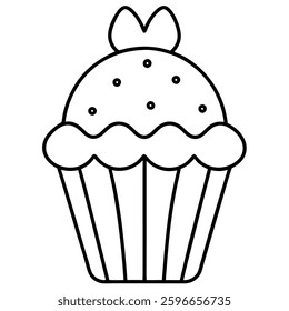 Cupcake icon vector from easter day. Thin line illustration of cupcake editable stroke. cupcake linear sign. illustration vector on white background.