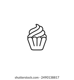 Cupcake icon vector. EPS 10 editable vector