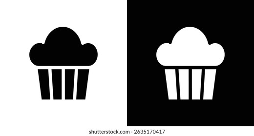Cupcake icon Vector in flat style. Collection silhouettes