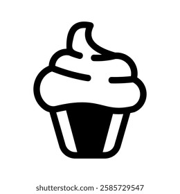 Cupcake Icon Vector from Food and Drink Set