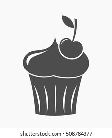 Cupcake icon. Vector illustration