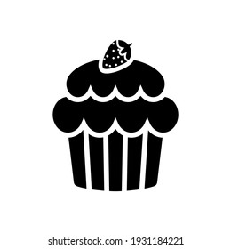 Cupcake icon vector Illustration, Baking cup Dessert icon