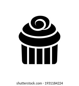 Cupcake icon vector Illustration, Baking cup Dessert icon