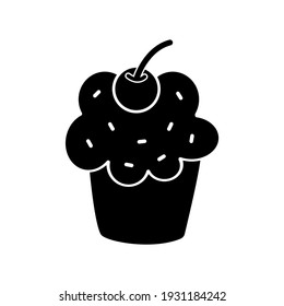 Cupcake icon vector Illustration, Baking cup Dessert icon