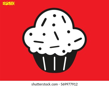 cupcake, icon, vector illustration eps10