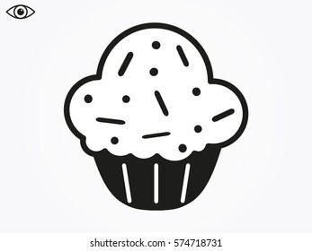 cupcake, icon, vector illustration eps10