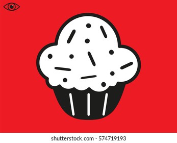 cupcake, icon, vector illustration eps10