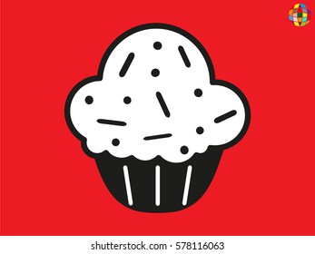 cupcake, icon, vector illustration eps10