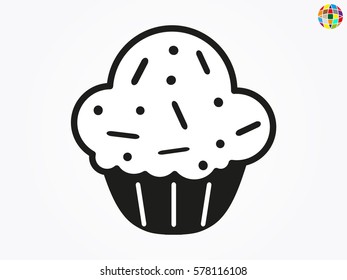cupcake, icon, vector illustration eps10