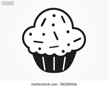 cupcake, icon, vector illustration eps10