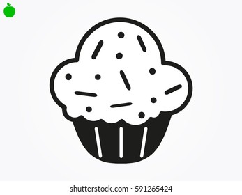 cupcake, icon, vector illustration eps10
