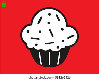 cupcake, icon, vector illustration eps10