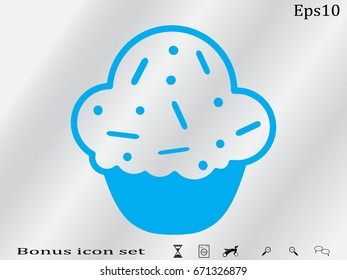 cupcake, icon, vector illustration eps10