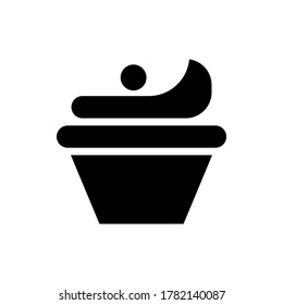Cupcake Icon Vektorgrafik Glyph Stil. Essenssymbol eingestellt.