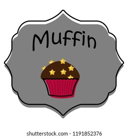Cupcake icon vector illustration on gray background. Eps10